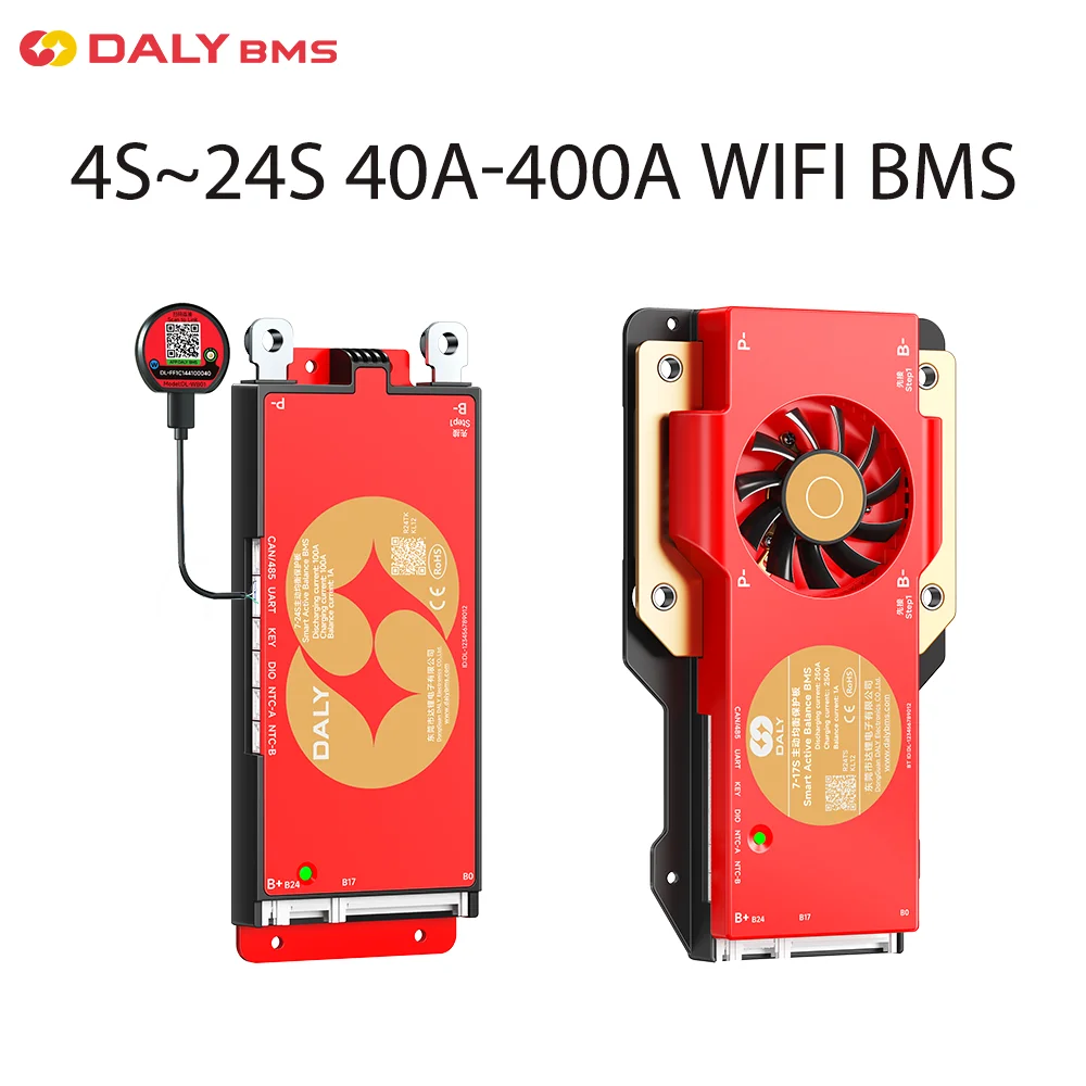 Daly BMS WiFi Bluetooth Smart Active Balance 4S-24S 40A 100A 150A 200A 300A LiFePO4 Li-Ionen BMS 4S BMS LiFePO4 100A 200A 250A