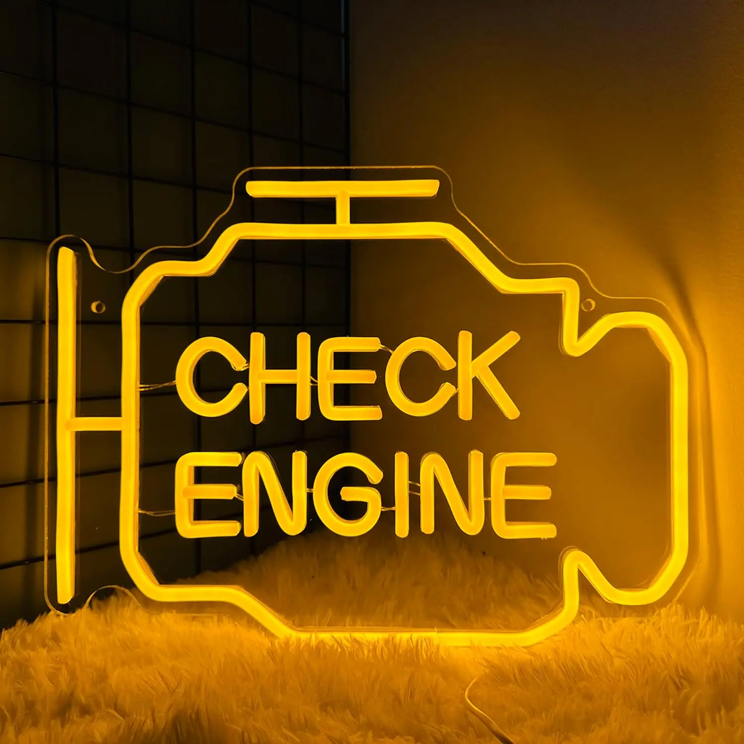 

Check Engine Neon Sign for Wall decor Dimmable Car LED Sign Night Light USB Powered for Garage Workshop Auto Repair Shop