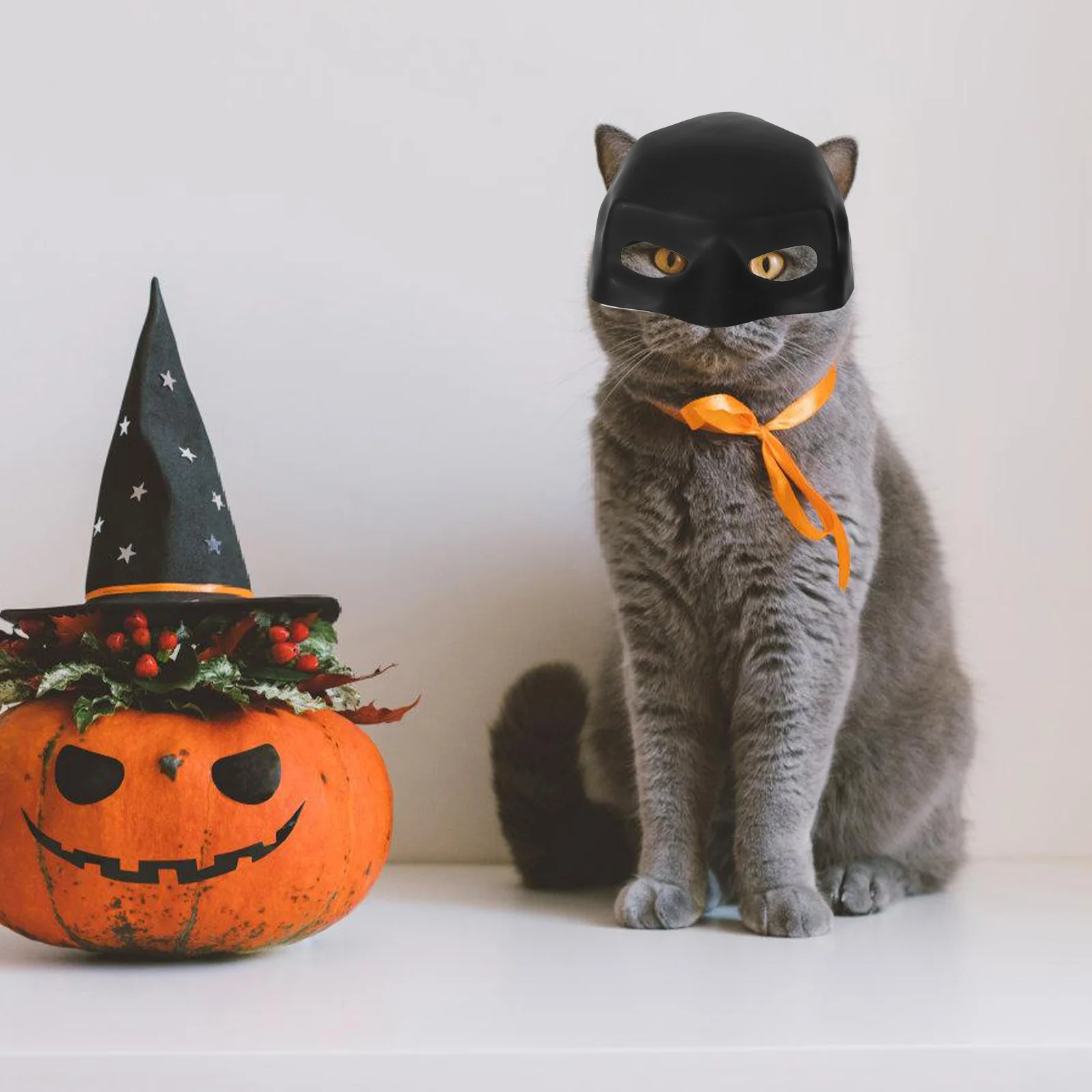 

2Pcs Cat Bat Mask Pet Halloween Costume Hat Masquerade Party Cat Bat Headwear Decorative Pet Cap Accessory Dog Costume Hat