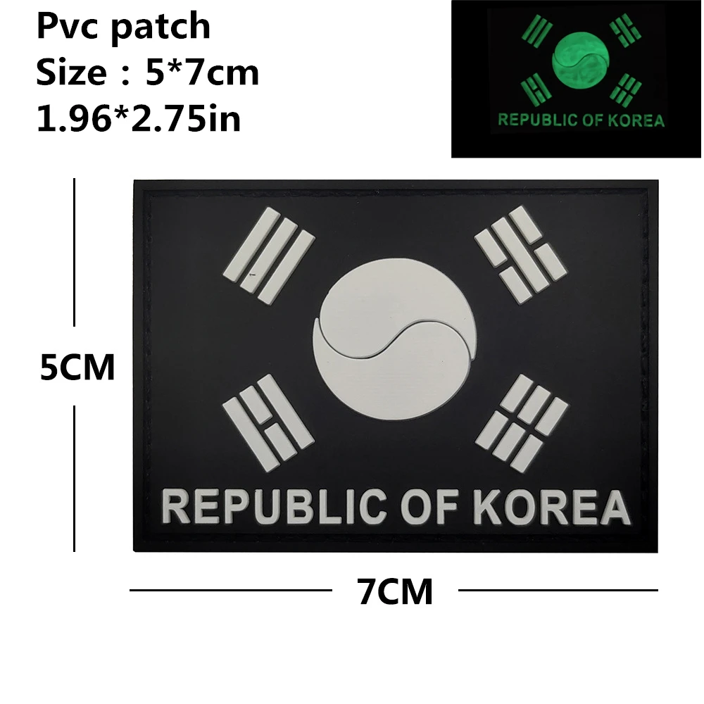 Korea Patches Embroidery PVC Outdoor Military Tactical Patches Clothing Backpack Stickers Boutique Logo Armband Badges