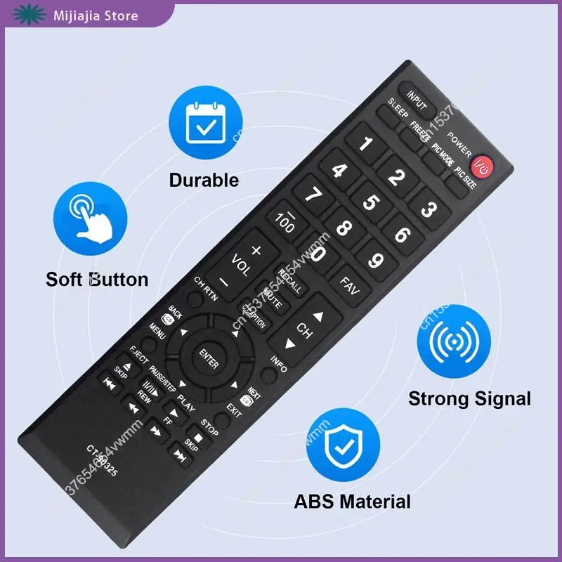 CT-90325 Controle Remoto Substituir Para Toshiba TV 55S41U 32C100U1/2 32DT1U 55HT1 55G310U 19AV600U 22SL400U 24SL410U 26C100U VENDAS