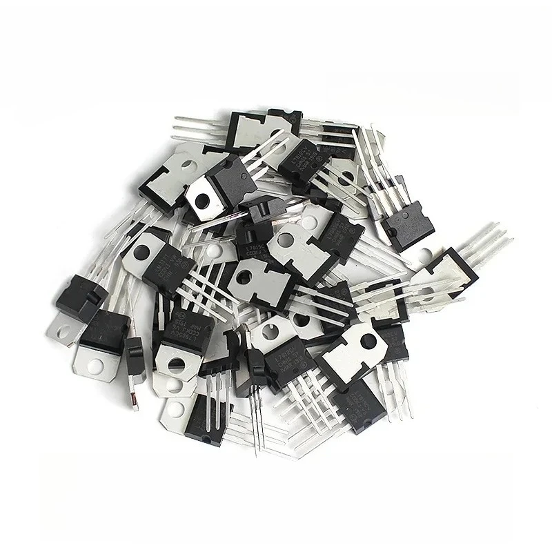 40PCS TO220 MOSFET Transistor Voltage Regulator Assortment Kit L7805/06/09/12/15 L7905/09 LM317T Kit Adjustable for DIY Repair