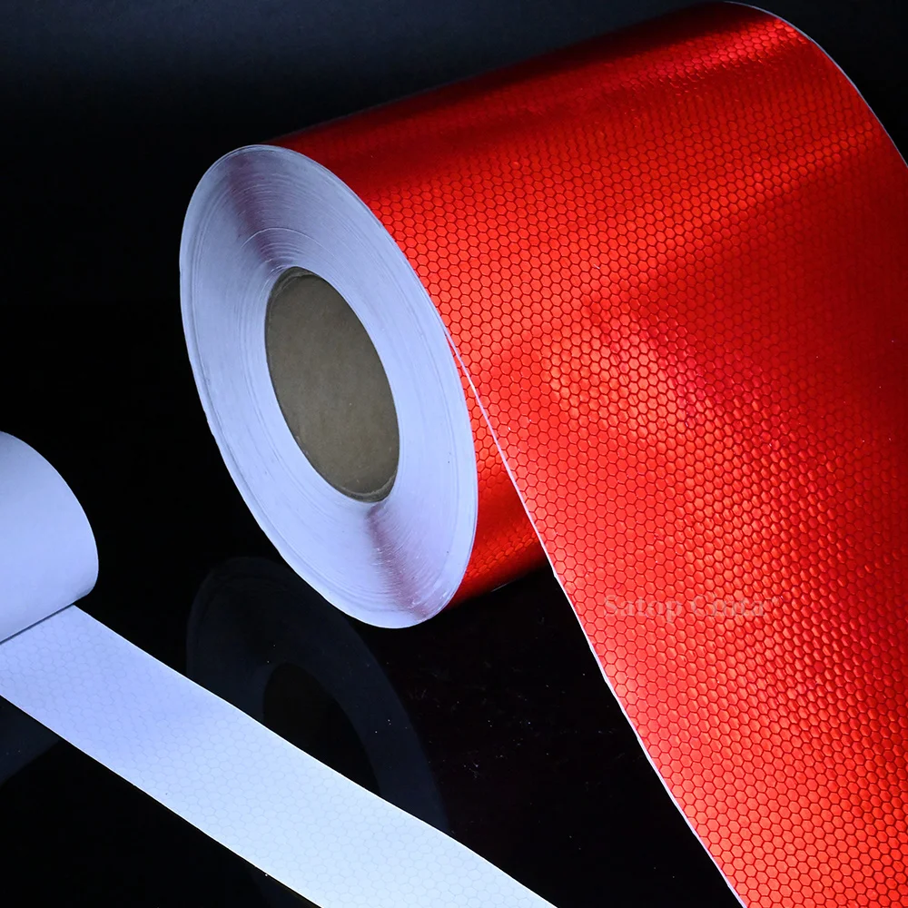 20cmx5m Yellow Red Reflective Stickers Warning Safety Adhesive Reflectors Protective Strip Film Tapes For Auto Motorcycle Trucks