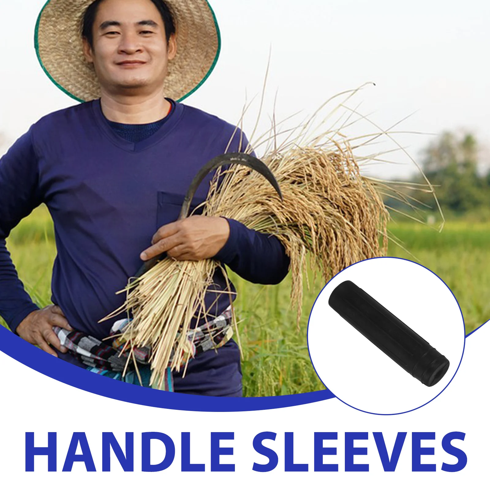 10 قطعة أداة مطاطية الأكمام عدم الانزلاق مقبض قبضة يغطي لحديقة مجرفة المطرقة المزارع واقية كم استبدال