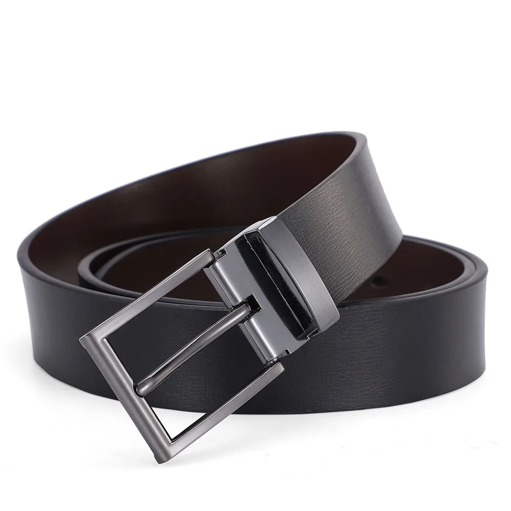 Classic 3.3cm Width Belts Men Metal Pin Buckle Adjustable Leather Waist Belt Jeans Pants Accessories Men's Business Belt Male