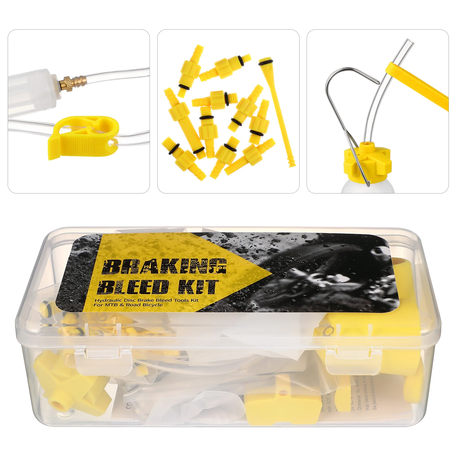 

Disc Brake Bleed Tools Complete Bike Brake Bleed Kit for Mountain Bicycle Hydraulic Brakes with Multi Oiler and Adapters