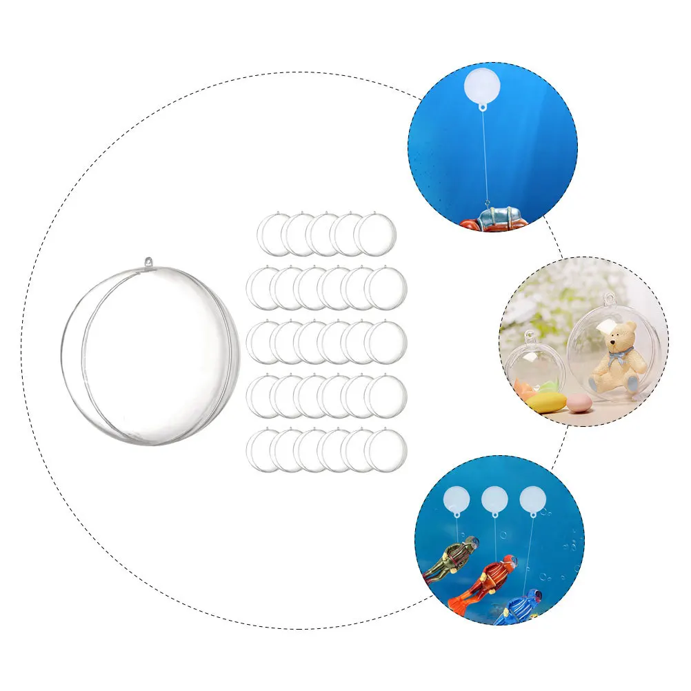 30 pçs claro fillable ornamento bolas premium ps aquário float bola para diy festa decoração árvore de natal pingente artesanato decoração