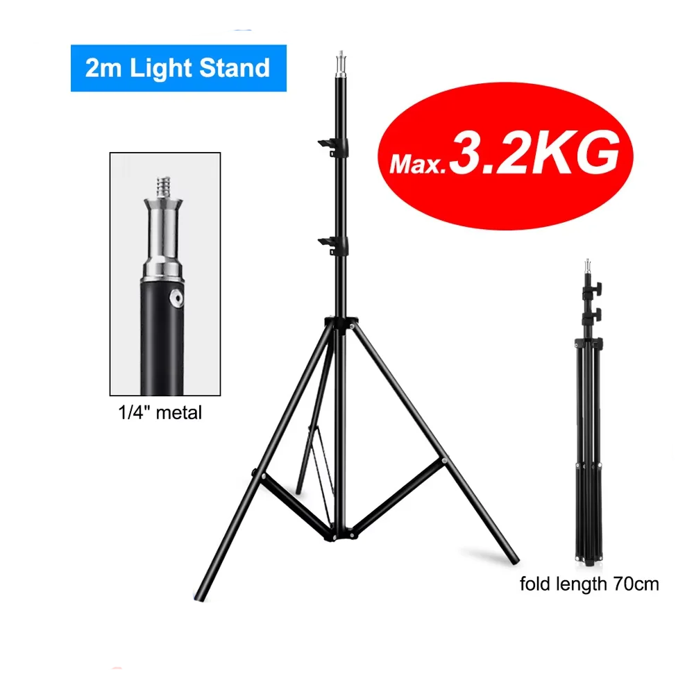 Selens 2M ضوء حامل ترايبود مع 1/4 برغي رئيس للتصوير الفوتوغرافي استوديو الصور سوفت بوكس فيديو فلاش مظلة عاكس الإضاءة