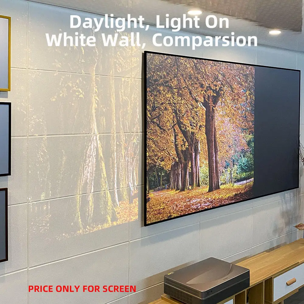 80''-120'' Upgrade Fresnel Ultra Short Throw Projector Screen 2.2 Gain Projection Screen Ambient Light Rejecting HD 4K 8K 3D