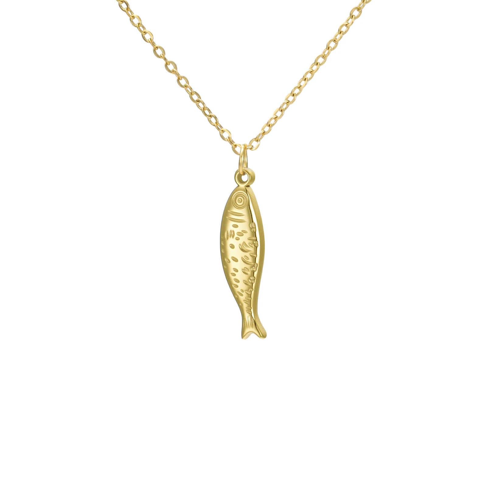 COOLTIME Modische Fisch-Anhänger-Halskette für Damen, Edelstahl, verstellbarer Schmuck, perfekt für Alltag, Geschenke und Termine – Detail 12
