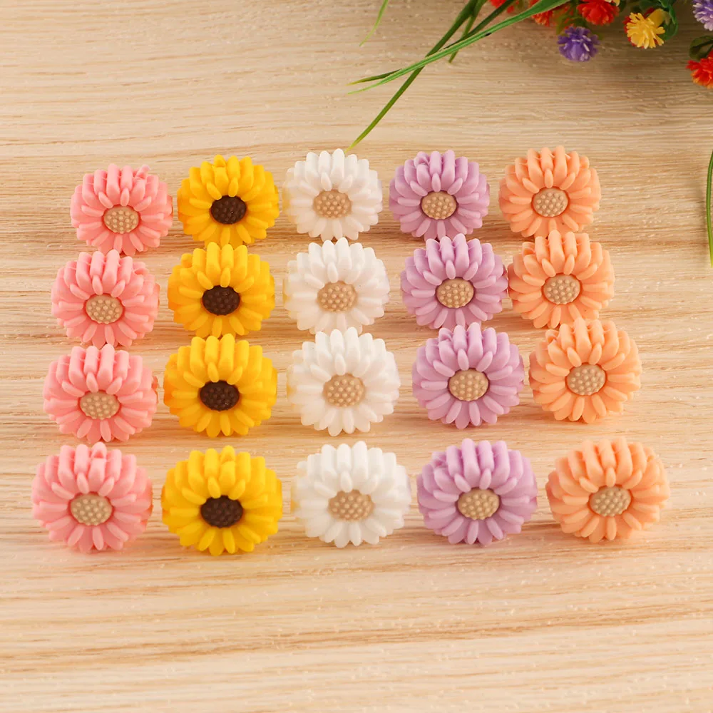 10Pcs/lot Mini Silicone Beads Bow Crown Leaf Flower For Jewelry Making DIY Pacifier Chain Bracelet Accessories