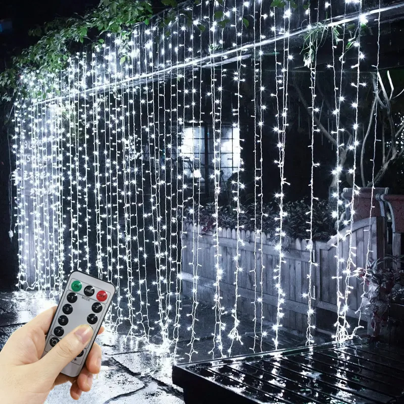 

Garland 3/4/6M USB Curtain String Lights LED Christmas Party Holiday Light 2025 New Year 8 Mode Fairy Light Wedding Decoration