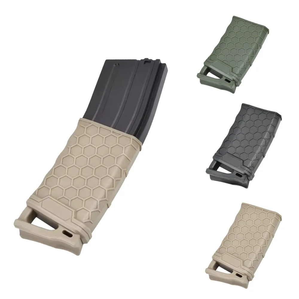 Tactical Mag Holder,Honeycomb M4/5.56 Quick-Draw,Soft Rubber Non-Slip Cover for Hunting & Outdoor Game