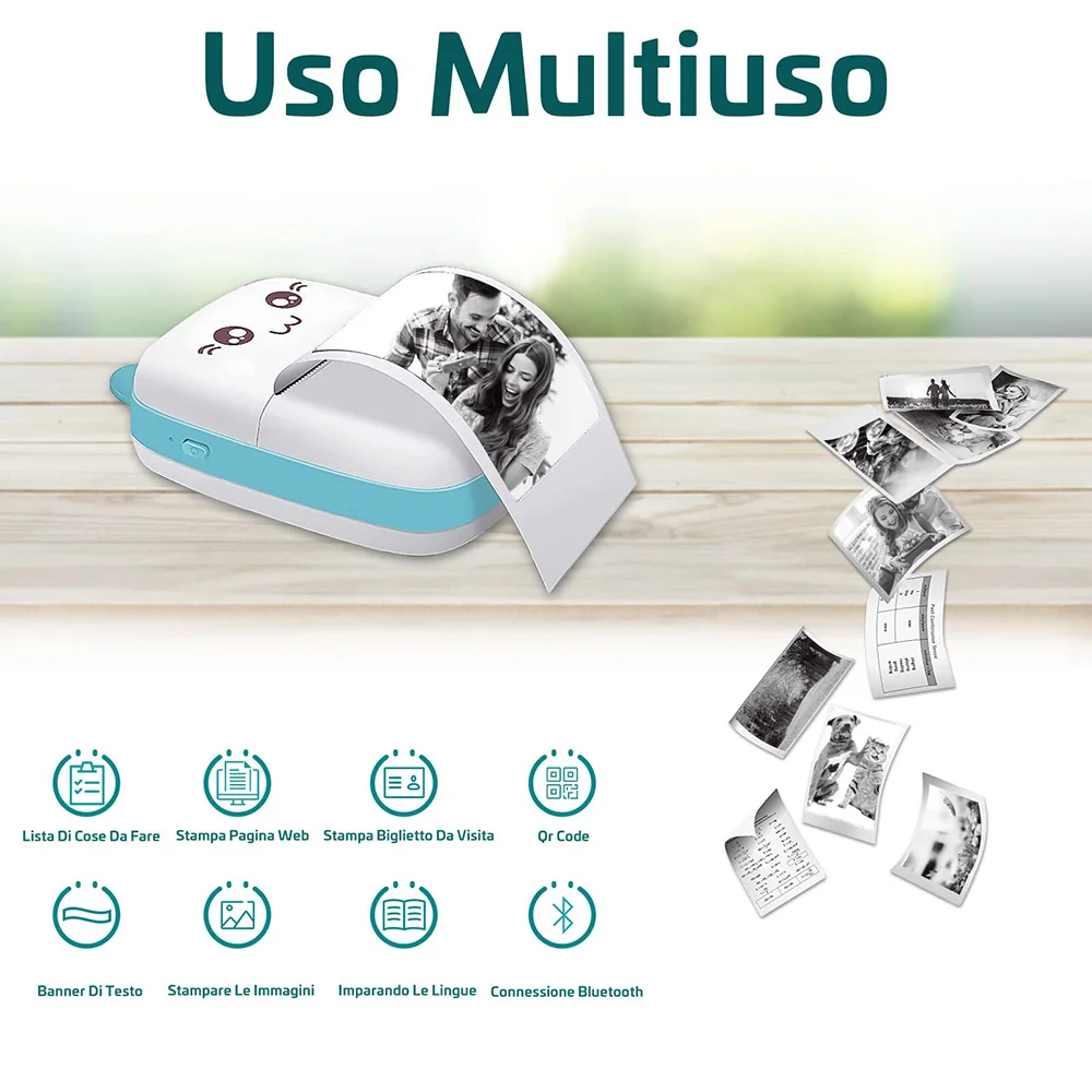 Avery BTPRINTER Mini-Thermodrucker – Bluetooth, Tintenlos, USB-C, 1000 MAh, Kompatibel Mit 55x30 Mm Rollen, ILabel App