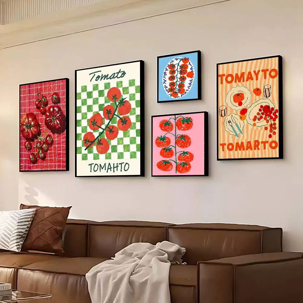 Modern Abstract Tomato Poster Painting Wall Art Picture Canvas Prints Home Decoration Poster For Living Room No Frame