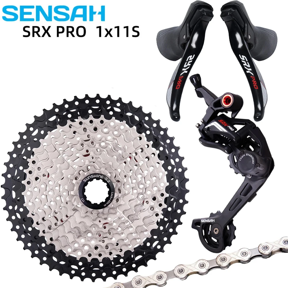 

SENSAH 11 Speed Gravel Cross-Country Bike Group CX Bicycle 1x11 Shifter Mechanical Brake Clutch Derailleur 11V Cassette Road Set