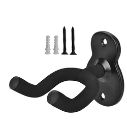 Guitar Wall Mount Hanger Hook Acoustic Electric Bass Guitar Wall Hook Hanger Black Metal Holder Hanger 1 Pack