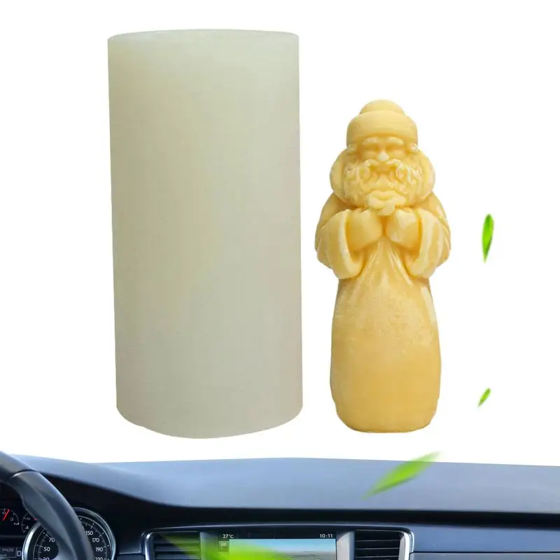 Santa Claus เทียนแม่พิมพ์คริสต์มาสตกแต่งโต๊ะเทียนแม่พิมพ์น่ารัก 3D Santa ถือแม่พิมพ์เทียนทําด้วยมือแม่พิมพ์สําหรับ