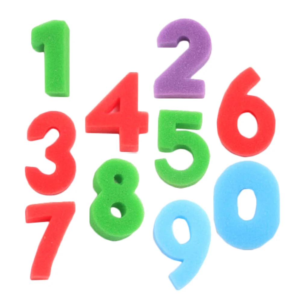 10 Pcs Painting Sponge Sponges for Stamps DIY Accessories Number Kids Kit Child