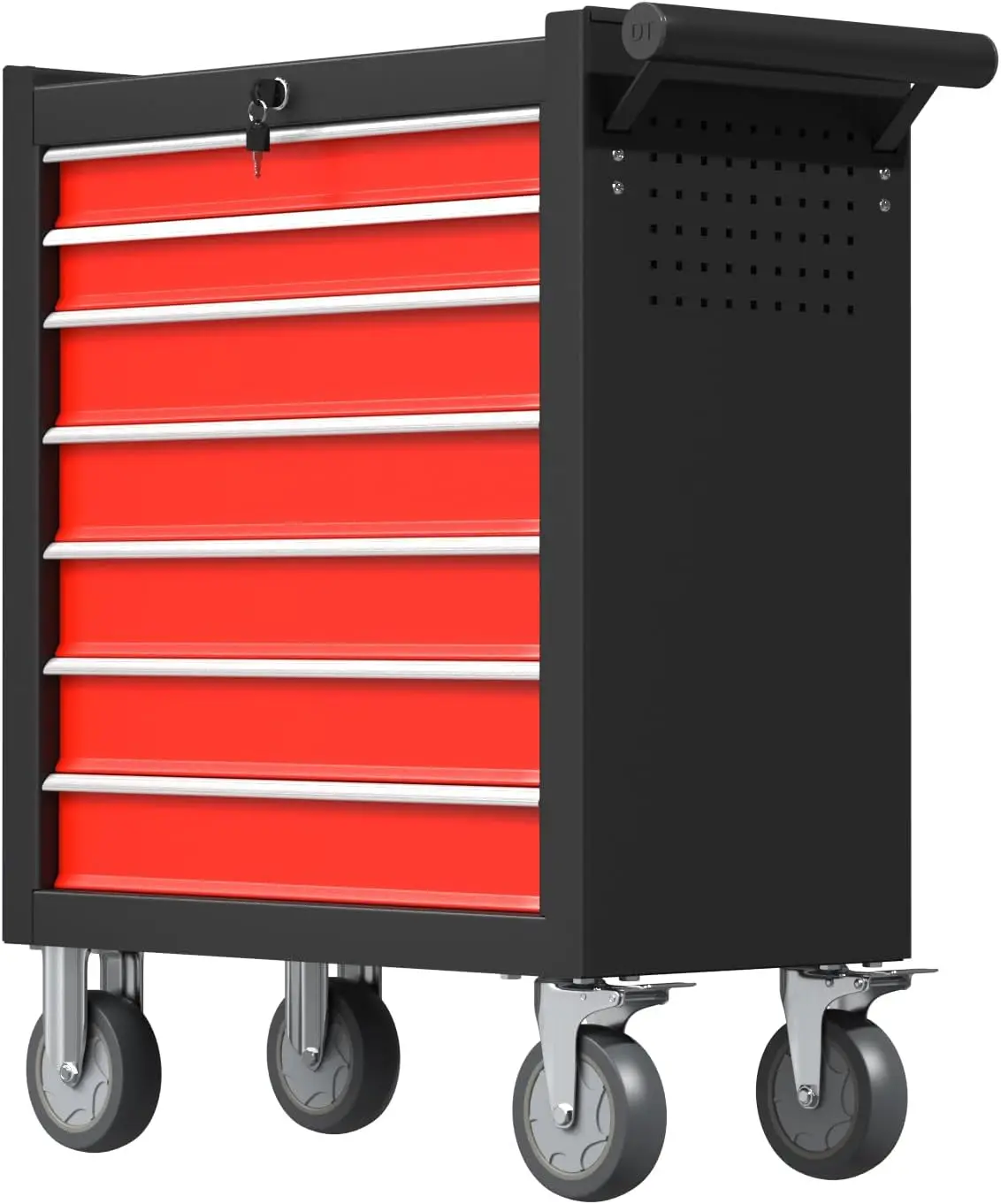 Chest, Large Capacity Cabinet Heavy Duty Mechanic Rolling Box Metal Locking Cart with Drawers and Wheels for