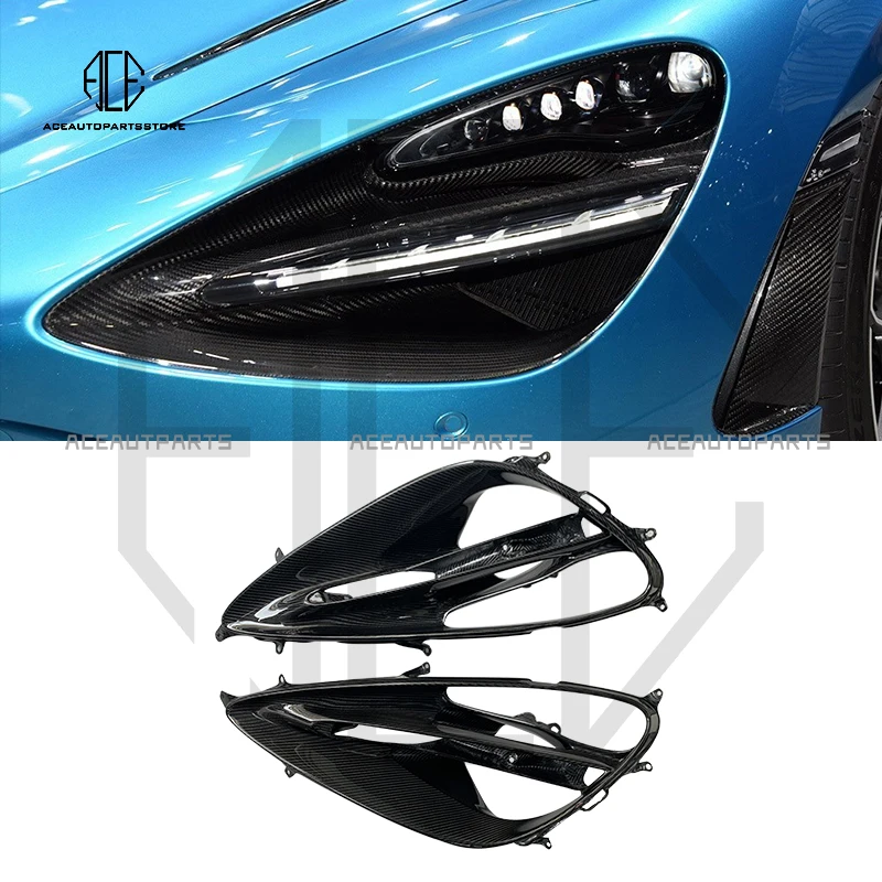 

OEM Style Car Parts For Mclaren 720s Dry Carbon Fiber Front Headlight Eye Housing Cover Lampshade Trims For 720S Coupe Spider