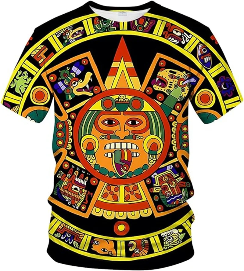 Summer Trend Mexican Aztec Quetzon Men's Casual T-shirt Street Fashion Retro O-neck Higher Quality 3D Printed Tshirts Tops