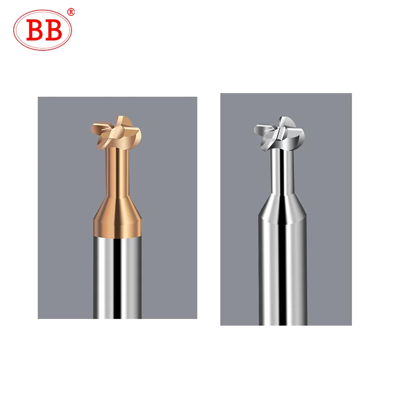 BB-Fraise en Carbure CNC à Fente en T, Périphérique Concave, Outil d\'Usinage en Acier et en Aluminium, 6mm, R0.5, R1, R1.5