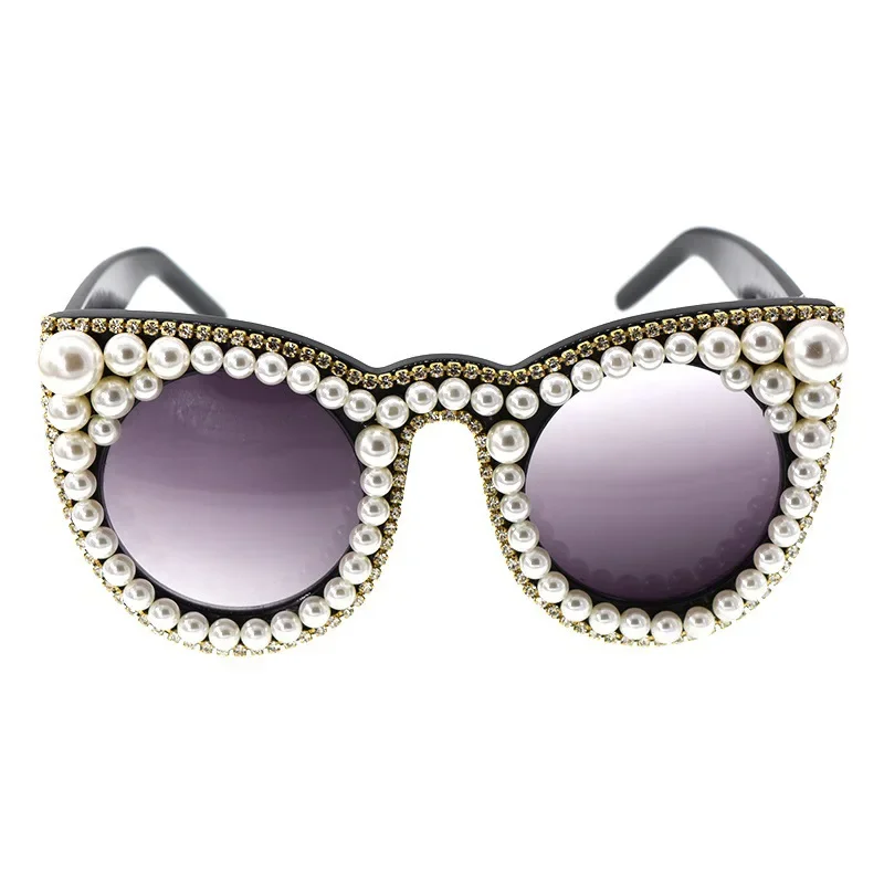 2023 Diamond Sunglasses Ladies Brand Designer Square Party Ladies Glasses Rhinestone Season Special Pearl Decoration Eyewear