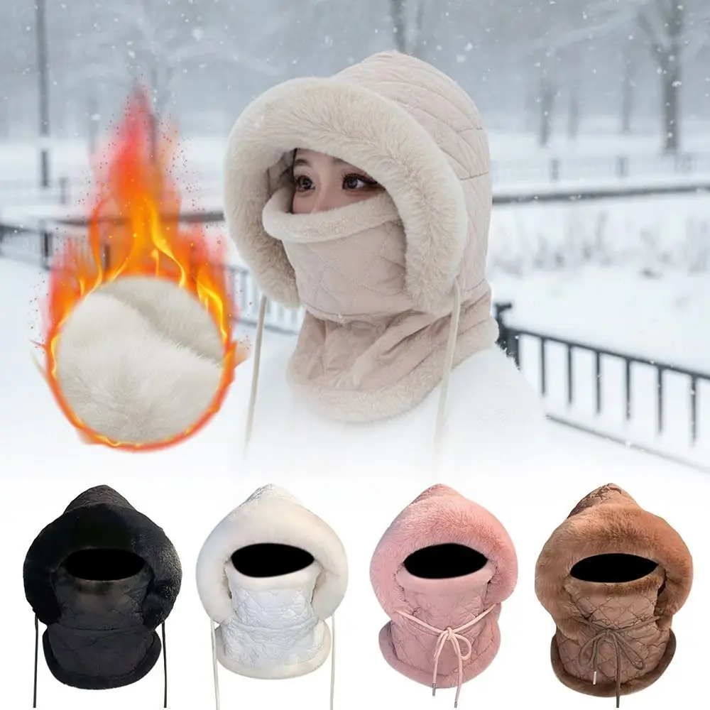 

Casual Winter Balaclava Hat Cold-proof Windproof Beanies Cap Keep Warm Thickened Ear Protection Hat Outdoor