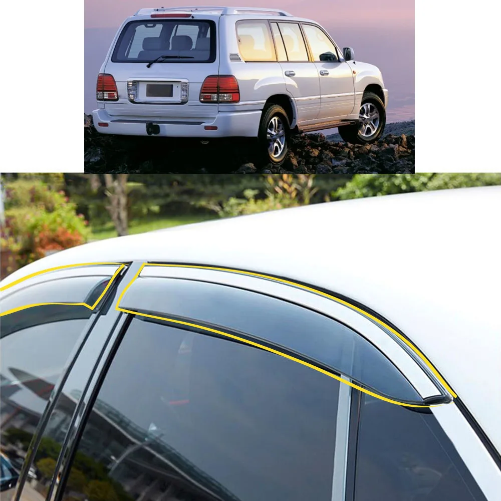 Car Sticker Plastic Window Glass Wind Visor Rain/Sun Guard Vent For LEXUS LX LX450 LX470 LX570 2003 2004 2005 2006 2007