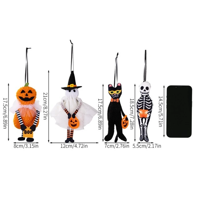 Cute Halloween Hanging Pendants with Pumpkin and Skull Designs,perfect Ornaments for Home Decor and Halloween Party Scene Layout