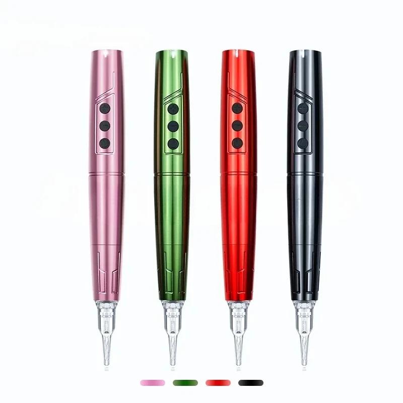 TP006 Wireless Tattoo Permanent Makeup Pen Machine Pink Powerful Dermograf Professional Cordless Battery Tattoo Machine