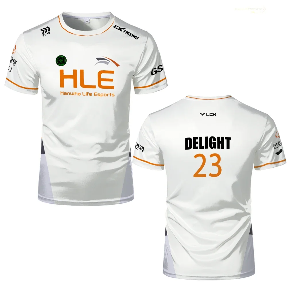 Men's T-shirt HLE E-sports Club Support Clothing League of Legends HLE White Black Uniform ESports 3D Printed Short Sleeve Tees