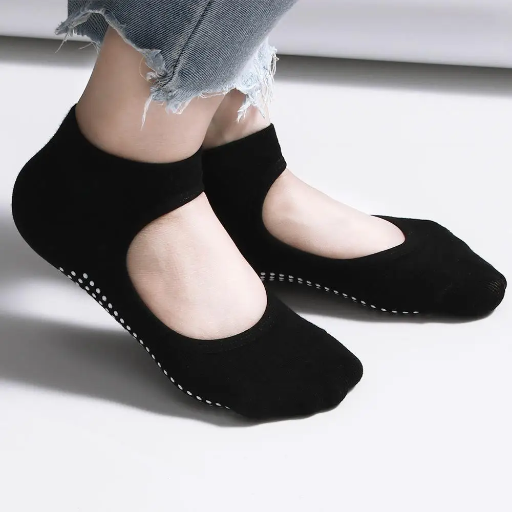 

Backless Antibacterial Floor Sport Anti-slip Sock Dacing Pilates Ballet Barre Cotton Yoga Socks