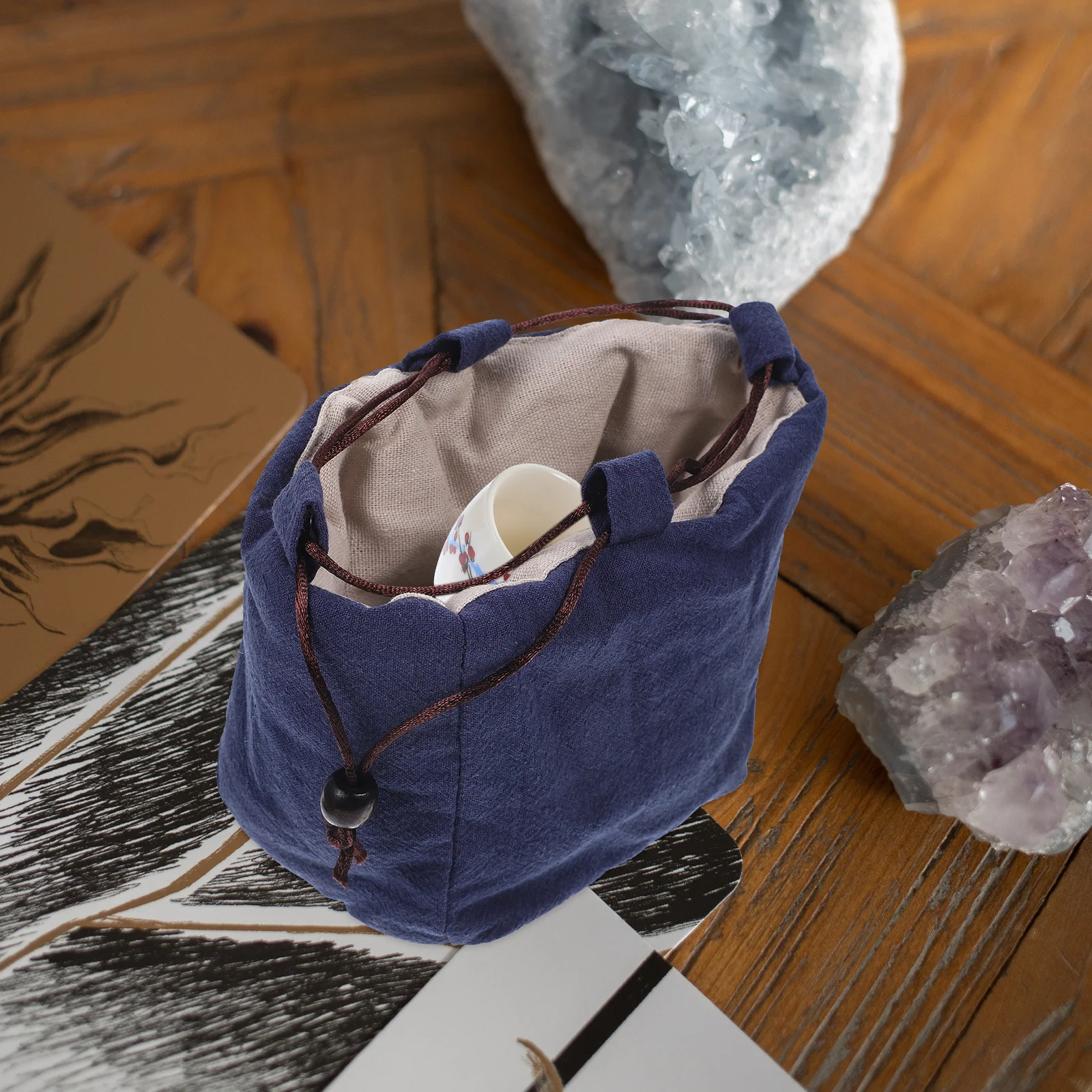 

1Pcs Handmade Porcelain Kung Fu Tea Ware Bag Easy Carry and Store for Travel and Business Trip Cloth Bag Storage Pouch