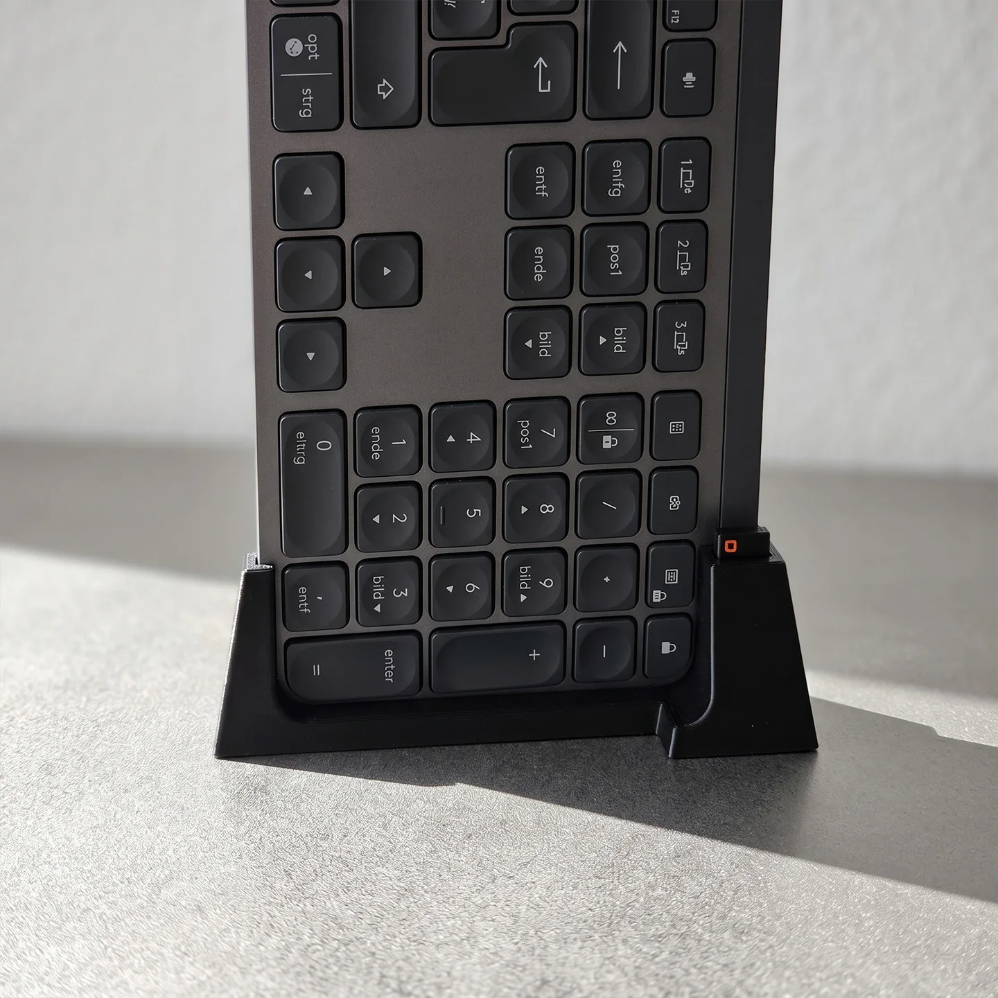 Vertical Stand for Logitech MX Keys Keyboard – Desktop Organizer Base (Includes Anti-Slip Pads)