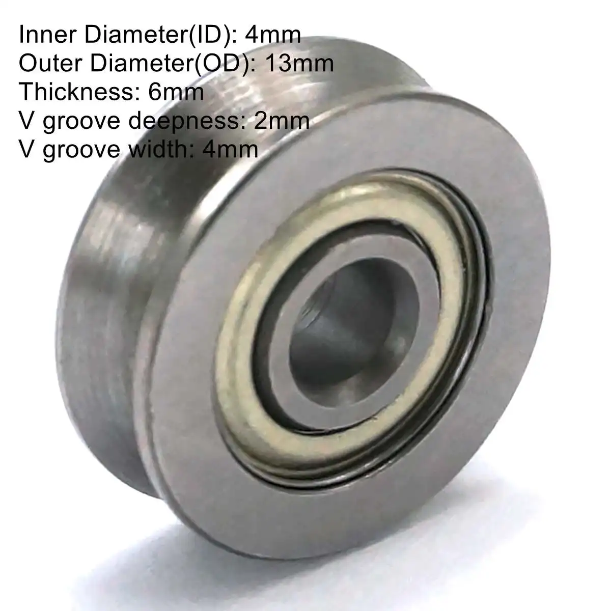 10*35*9mm V Groove breite 4,2mm Umlenkrolle Sheave Versiegelt Schiene Lager V6200ZZ – Detail 9