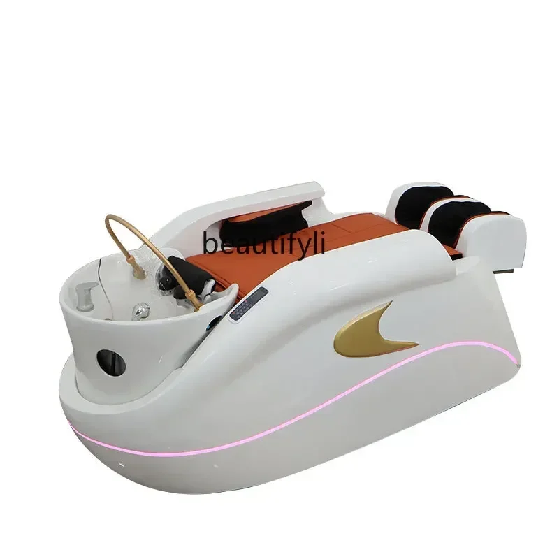 Electric Massage Shampoo Bed Automatic Barber Shop Ceramic Basin Shampoo Flush Massage Integrated