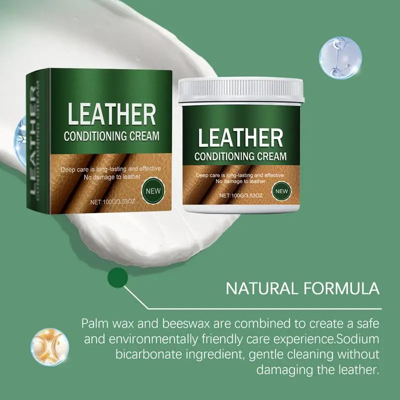 Leather Furniture Conditioner Leather Care Cream Leather Refurbished With Sponge Leather Shoes Polish Cleaner For Sofa Car Seat