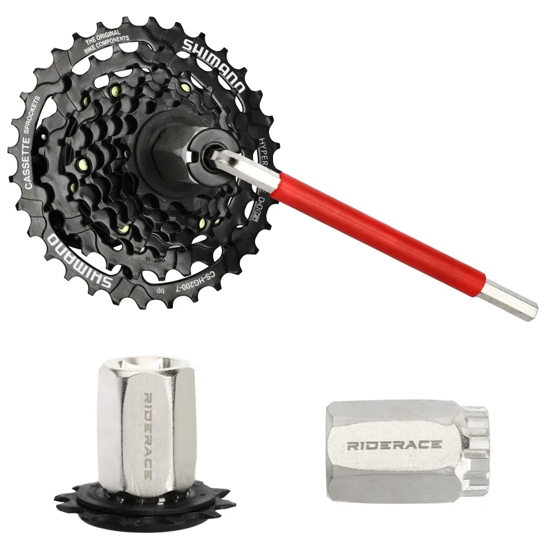 Bike Cassette Lockring Tool Bicycle Centerlock Hubs Rotor Adapter For Shimano Sram Sunrace Flywheel Cassette Sprocket Remover