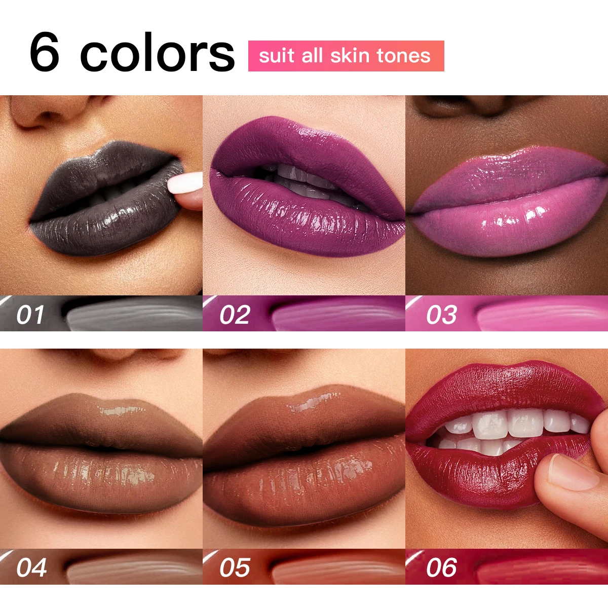 Ushas, vloeibare lipkleur, matzwarte lipgloss, langdurig, gemakkelijk aan te brengen, hydraterende vakantiefeestlippenbalsem