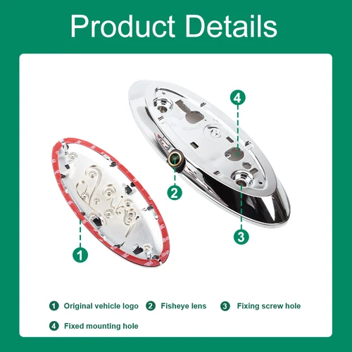 Imagen 2 del producto CCD AHD 1080P 170 °   Cámara de respaldo de marcha atrás con logotipo de insignia de coche para Ford Ranger T6 T7 T8 XLT Edge F-150 F-250 F-350 Explorer