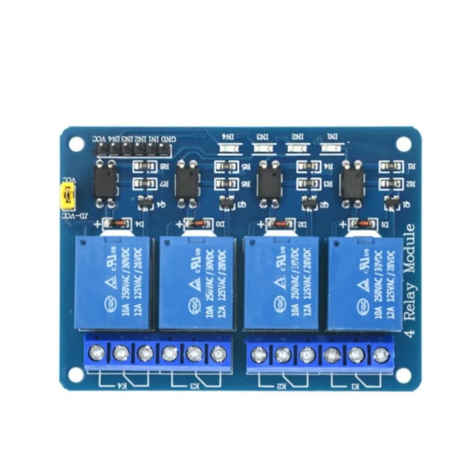 5V 12V 4-Kanal-Relaismodulplatine mit Optokoppler, Niedrigpegel-Auslösung für Arduino ARM PIC – Detail 3