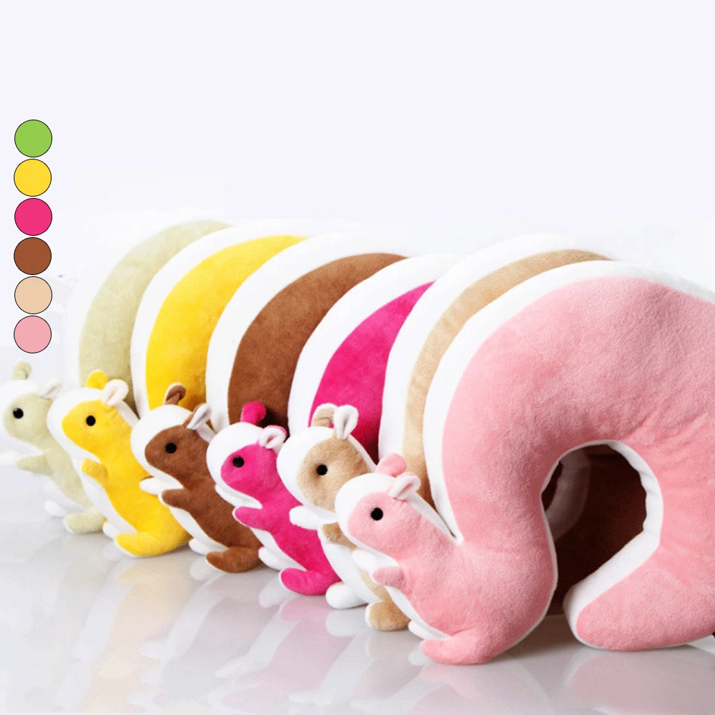 2025 U Shape Neck Pillows New Cute Novelty Squirrel Animal Cotton Plush U Shaped Plane Pillow Travel Car Home Pillow Memory Foam