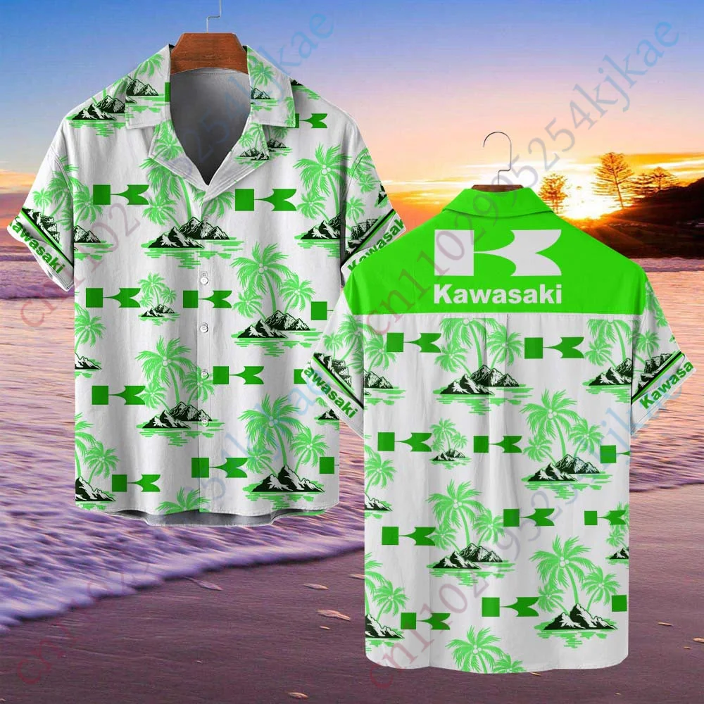 Kawasaki Shirts For Men Casual Shirts And Blouses Anime Men Clothing Luxury Button Cardigan Harajuku Oversized Tshirt Unisex Top