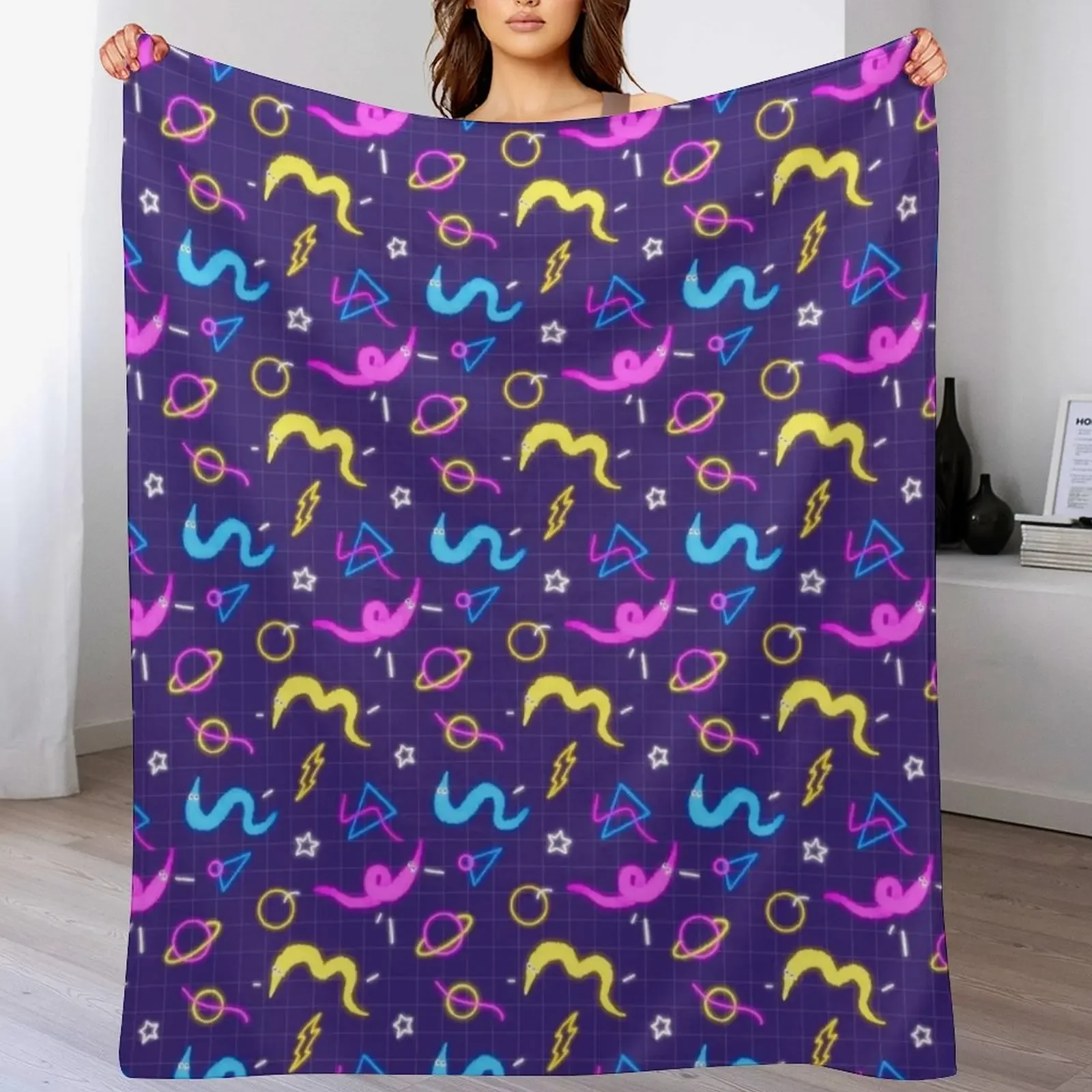 

Worm on a String Bowling Alley Arcade Floor Throw Blanket Personalized Gift Moving Thins Luxury Designer Blankets