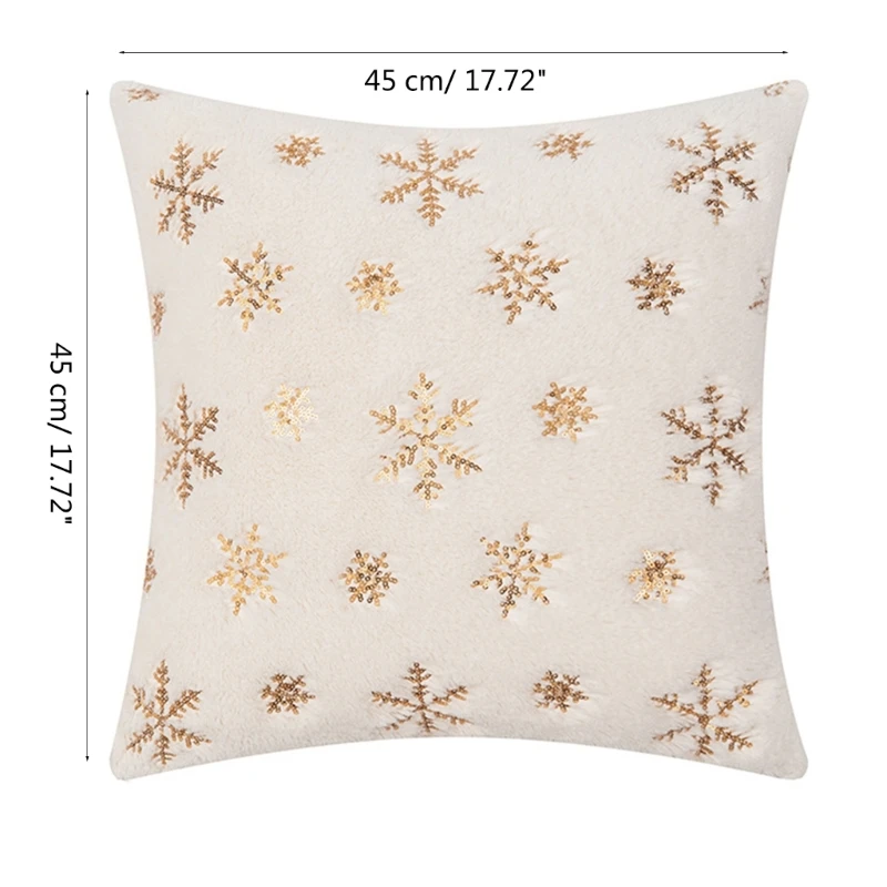 Elegante federa per cuscino con motivo a fiocchi neve per feste Natale A0KF