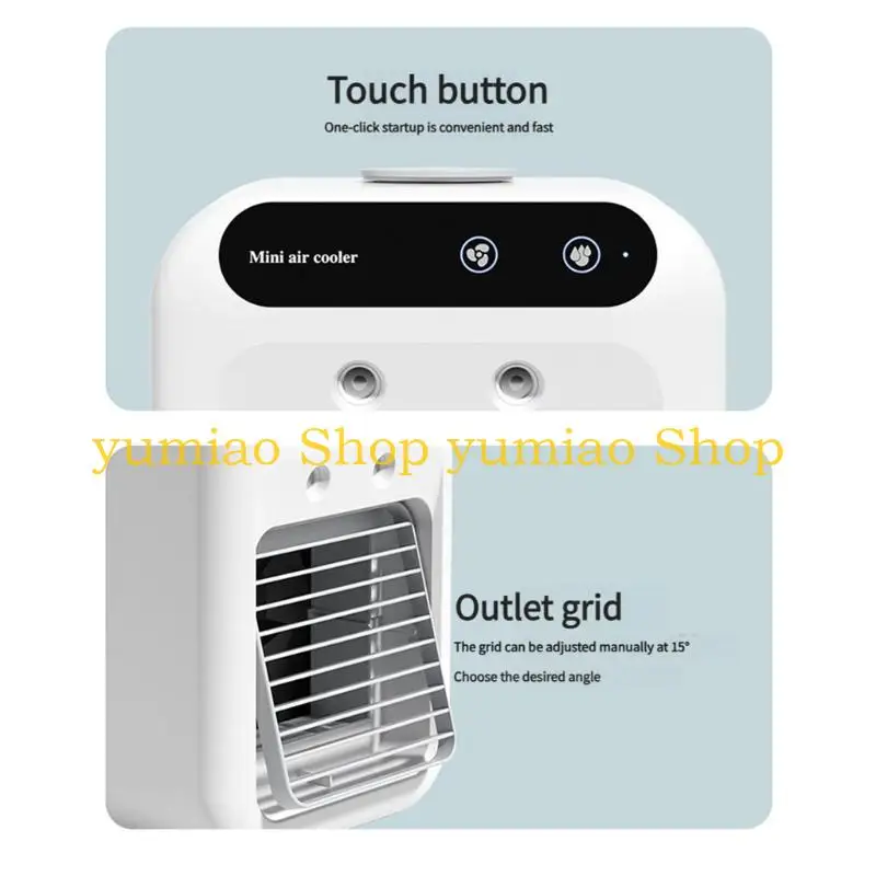 587B Mini USB Humidifying Air Coolers With Two Sprayings Modes 2 Speeds Adjustable Top Fill Design For Instants 20°C Room