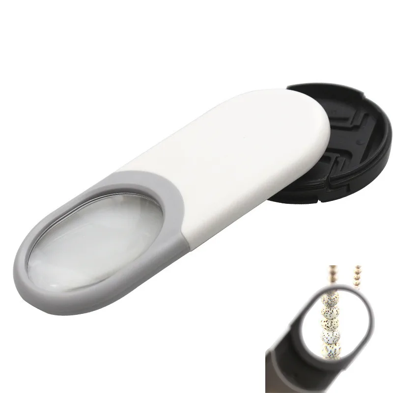 10X Mini Pocket Jewelry Loupe Pull Type Magnifier with Led Light reading Magnifier Ultra-Thin Magnifying Mirror Repair