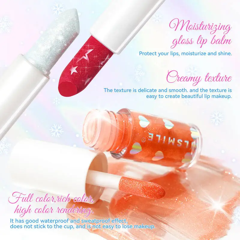 MLSMILE Gloss Combination Juego de 2 piezas de esmalte de labios hidratante + lápiz labial nacarado 2025 Nuevo